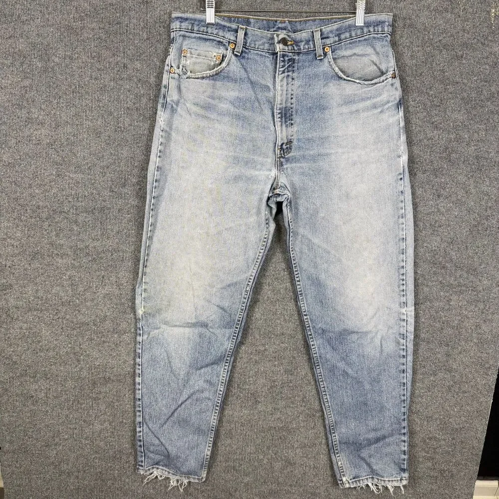 Vintage Levi's 550 Men's Jeans 38x32(36x31) Light Wash Denim Distressed Tapered
